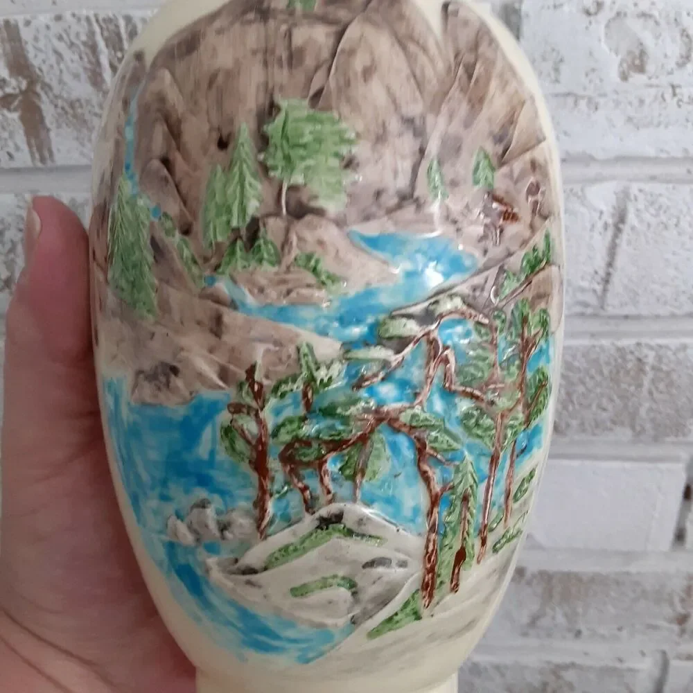 Vintage Unique Ceramic Vase/Vessel 3pc Artist Signed